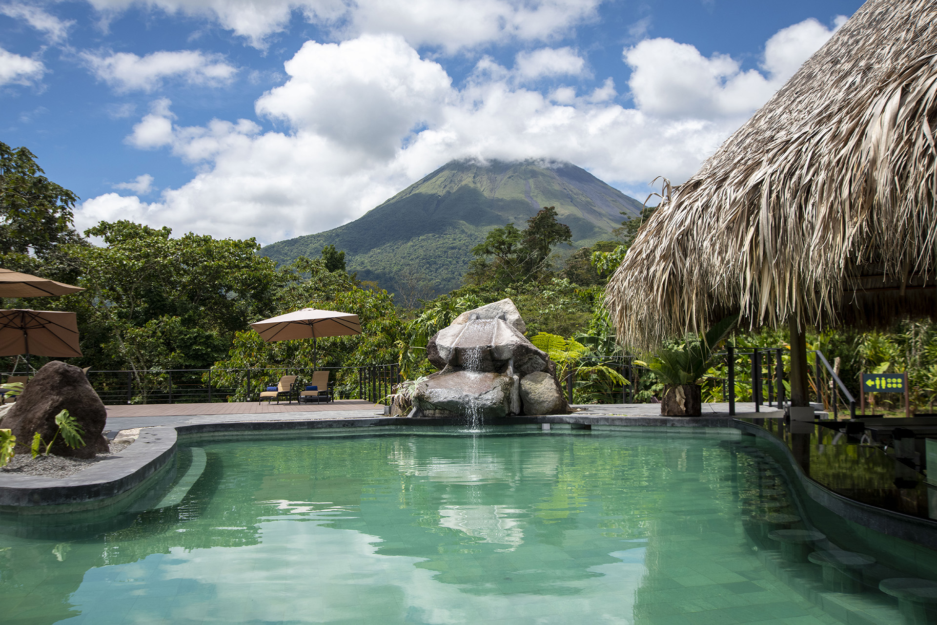 Arenal Manoa Hot Springs with Arenal Volcano in the background
